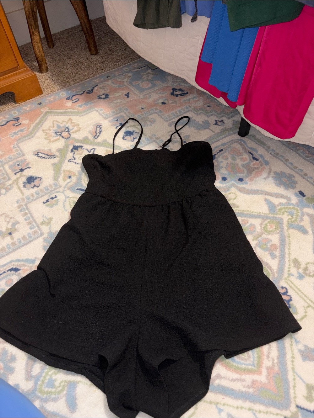 wild fable Black Spaghetti-Strap Romper
